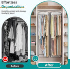 LANDNEOO 6 Pack Clear Garment Bags for Hanging Clothes with Zippers on Double Sides - 10'' Clothes Storage for Coat, Dress, and Fur in Closet - 50'' Long Suit Bags