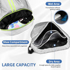 JELUTAR Drawstring Backpack Gym Bag with Shoes Compartment for Soccer, Basketball, Swim, Water-Resistant String Backpack Beach Cinch for Women Men, Grey