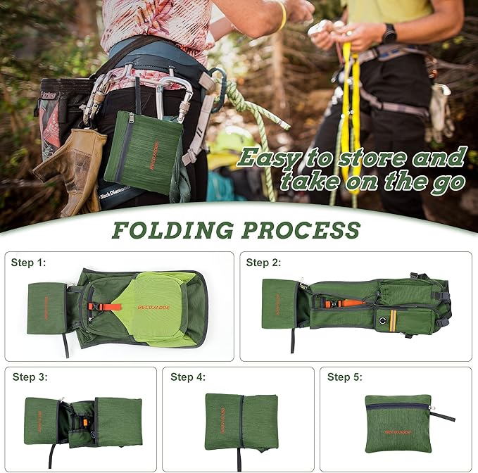 BECOJADDE 20L Small Hiking Backpack for Men Women Foldable Packable Back Pack Ultralight Hiking Daypack for Travel Camping Outdoor, Olive Green