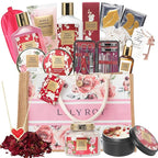 Mothers Day Gifts for Women - 35 Pcs Bath and Body Gift Set Rose Spa Gifts Set Skin Care Set for Women, Gift Set for Christmas, Valentines Day, Birthday, Gifts for Mom