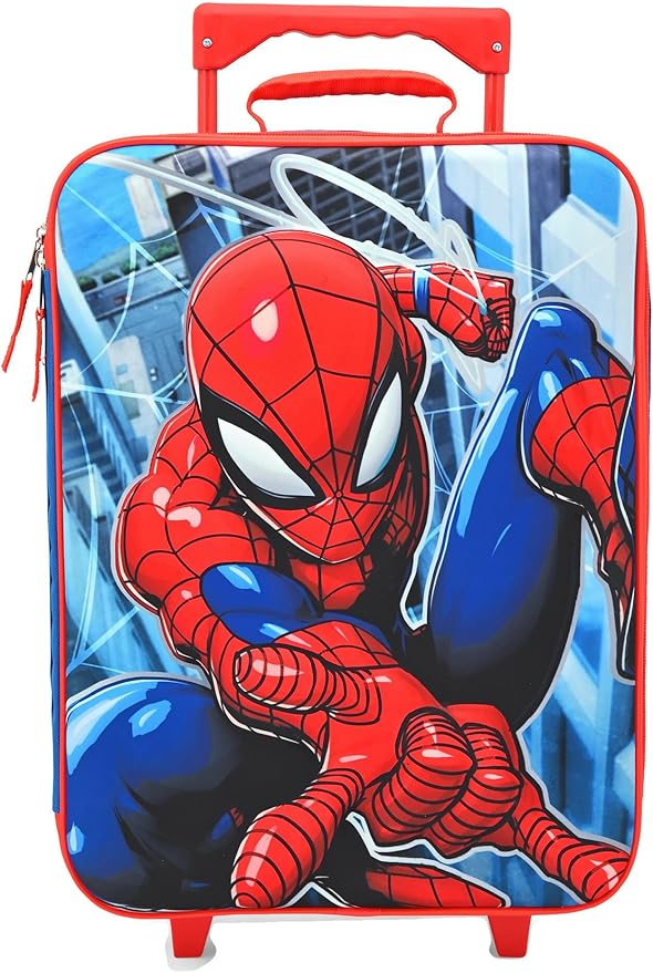 Fast Forward Spiderman Boys 16" Soft Luggage - Cute & Durable Carry-On Suitcase for Travel 16X12X5