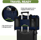 GAPZER Cat Carrier 18x11x11 United Airline Approved, Top Loader Heavy Duty Softshell Pet Flying Bag 18lbs, Small Dog Chihuahua Crate 5-10 Pounds, Kitty Transport Kennel, Miniature Poodle Case Navy