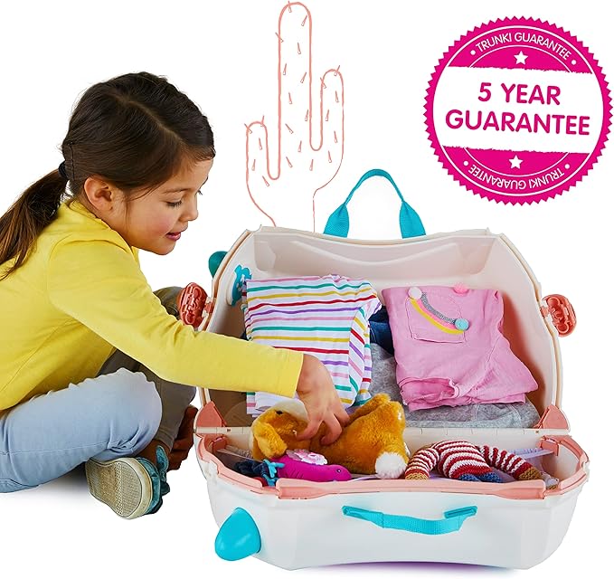 Trunki Hand Luggage and Children's Suitcase for Sitting On | Children's Risen Gift for Girls and Boys | Trolley, Pink