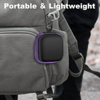 Square Earbud Case Portable EVA Carrying Case Storage Bag Cell Phone Accessories Organizer with Carabiner for Earphone, Earbud, Earpieces, SD Memory Card, Camera Chips, Tech Pouch, Purple