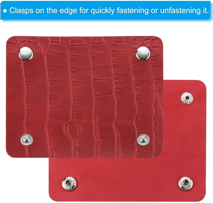 PATIKIL Luggage Handle Wrap, 2 Pack Irregular Pattern PU Handbag Grip Cover Protector Identifier with Clasp for Suitcase Grocery Shopping Bag, Red