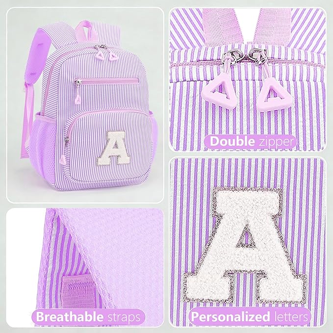 Mini Toddler Backpack for Girls 2-4, Cute Personalized Preschool Kindergarten Backpack for Kids Birthday Gifts (Purple S)