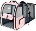 Large Cat Backpack Carrier Expandable Foldable Pet Carrier Backpack for Small Dogs Puppy Medium Cats Fit Up to 18 Lbs for Travel, Hiking,Pink