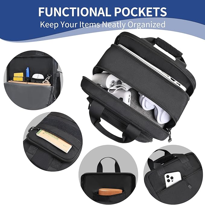 Jetviivid Tactical Messenger Bag for Men, 13''-14'' Laptop Shoulder Bag, Vertical Crossbody Bag Computer Work Sling Bag for 12.9'' Tablet Carrying Case MOLLE Briefcase