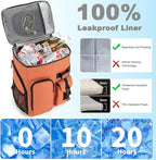 BAGPARKK Insulated Cooler Backpack,33/45 Cans Multifunctional Double Deck Leakproof Cooler Bag with Sternum Strap,Large Capacity Lightweight Travel Camping Beach Backpack