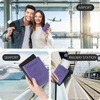 Passport Holder, Passport Wallet For Women (Purple)