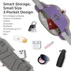 Fanny Pack for Women Men, Water-Resistant Travel Waist Pack with RFID Blocking, Wide Opening Crossbody Belt Bag for Phone, Passport, Small Hip Pack for Running, Hiking, Workout（Purple）