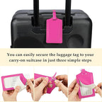 Travelambo Luggage Tags for Suitcases PU Leather Travel Tags Bag Tags Privacy Protection Travel Essentials