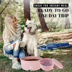 AVERYDAY 50 Oz Travel Dog Bowls with Lids, 2-in-1 Portable Pet Bowls for Food and Water, Leakproof Travel Dog Food & Water Bowl for Outdoor, Camping, Travel Dog Feeding Bowl, Daycare Pet Bowls