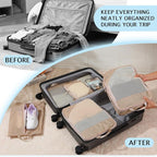 PFEYRPK Lightweight Compression Packing Cubes for Suitcases, Compressible Expandable Travel Packing Organizer with Clear Toiletries and Backpack Bag, Travel Essentials for Carry on Luggage 7 Set