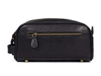 10" Premium Leather Toiletry Travel Pouch With Waterproof Lining | King-Size Handcrafted Vintage Dopp Kit By Aaron Leather Goods (Carob)