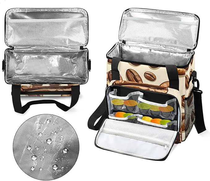 Coffee Maker Travel Bag Compatible with Keurig K-Mini or K-Mini Plus, Single Serve Coffee Brewer Carrying Case with Multiple Pockets for K-Cup Pods, Storage Bag With Shoulder Strap(Bag Only)