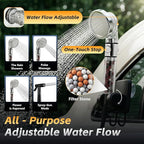 BSEED Portable Shower for Camping with Immersion Water Heater, 8000mAh Rechargeable Camping Shower with Large Capacity Foldable Bucket, Outdoor Shower for Hiking RV, Travel, Pet Bath, Car Washing