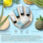H2O Therapy Amenity Kit | Hotel Bulk Toiletries | 0.85 oz Shampoo, Conditioner, Lotion, Body Wash, Body Bar Soap for Guest Hospitality Vacation Rentals | 15 Sets/Case