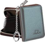 FurArt Zipper Wallet Women, RFID Blocking Credit Card Wallet, Business Card Holder, Compact Size KeyChain Wallet
