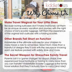 KIDDIETOTES Ride-On Scooter Suitcase for Kids – Hardside Lightweight Carry-On Luggage with Foldable Scooter, LED Wheels, Travel Fun for Toddlers & Children