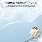 urnexttour Travel Pillow for Airplane Memory Foam Neck Pillow, Soft & Support Travel Pillow for Travelling, Sleeping Rest, Car, Train and Home Use (Blue)
