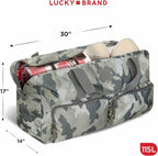 Lucky Travel Duffel Bags 115L, Gym Bag, Travel Bag & Large Duffle Bag for Men, Foldable Overnight Weekender Bags for Women & Men with Adjustable Shoulder Strap, Camo