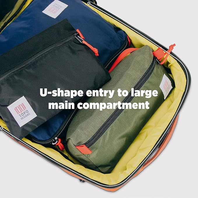 Topo Designs Global Travel Bag – 30L or 40L - Carry-On Compliant Most Airlines, Durable Travel Duffel Bag, Clam Shell Main Pocket, Laptop Sleeve, Backpack, Luggage (30L / Olive)