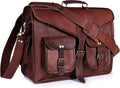 DHK Laptop Messenger Bag 17.6 Inch, Tocode Water Resistant Vintage Canvas Leather Shoulder Bag, Durable Computer Bags Business Briefcases Satchel Bag Work Bags for Men and Women, Coffee (brown)