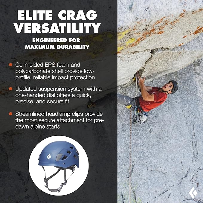 BLACK DIAMOND Half Dome Rock Climbing Safety Helmet | Adjustable Fit | Lightweight & Durable | Ventilated Protection