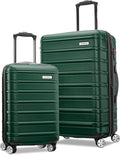 Samsonite Omni 2 Hardside 2 Piece Set - Includes Global Carry-On & Medium Checked Suitcases - 360° Dual Spinner Wheels - Integrated TSA Lock & Expansion - Amazon Exclusive - Emerald Green