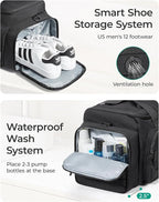 BAGSMART 4-IN-1 Gym Bag for Women Men, TSA Lightweight Duffle Bag for Travel with Shoe Compartment & Wet Pocket, 22L/30L/38L Tactical Backpack with 40oz Water Bottle Holder