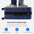 OLIXIS 29 Inch Luggage, Hardside Checked Suitcase with Spinner Wheels, Lightweight ABS Hard Shell Travel Luggage, TSA Approved Lock, Expandable Large Suitcase for Business & Travel–Blue