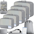 BAGAIL 9 Set Packing Cubes and Battery-Free Luggage Scale