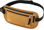 RFID Blocking Money Belt - Passport Holder & Travel Wallet, Slim Hidden Fanny Packs for Women Men - Gold
