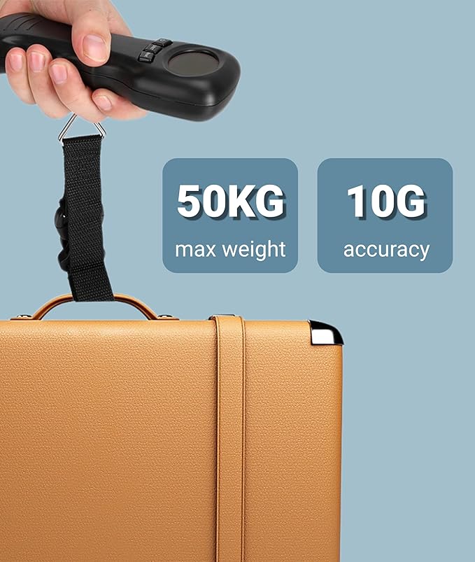 Jectse Luggage Scale, 50kg/110lb Portable Travel Hanging Luggage Scale, Auto Lock Reading After Weighing, Convenient to Read and Record The Data