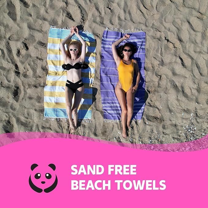 HAVLULAND Turkish Beach Towels Oversized -100% Turkish Cotton Super Soft Lightweight - Absorbent and Quick Drying Bath Towel - Sand Free Beach Towel - Turkish Towels for Adults (Green, 12 Pack)