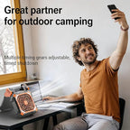 Upgraded Solar Camping Fan with Lantern - Rechargeable Battery Operated Fan 90° Adjustable Portable Table Fan for Hurricane Power Indoor Outdoor Use(Orange)