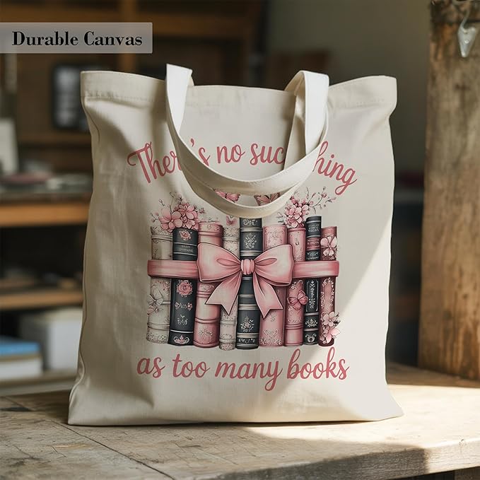 Aesthetic Canvas Tote Bag, Cute Reusable Bags for Women with Inner Pocket