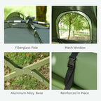 Outsunny Camping Tent Cot, Folding Tent Cot Combo with Mattress, Pillow, Sleeping Bag, Roller Carrying Bag, Off Ground Travel Camp Cot for Hiking, Backpacking