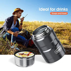 Insulated Food Jar Set – 25.4oz & 17oz Stainless Steel Containers with Folding Spoon and Carrying Bags – Leak-Proof, Keeps Food Hot or Cold for up to 12 Hours – Ideal for Work, School, Travel