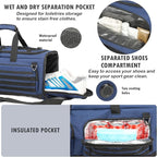 Gym Bag for Men and Women, 50L Extra Large Duffle Bag, 3-in-1 Travel Sports Duffel Bags with Shoe & Laptop Compartment for Overnight Weekender Gym Traveling Workout Deployment, Black+ Blue