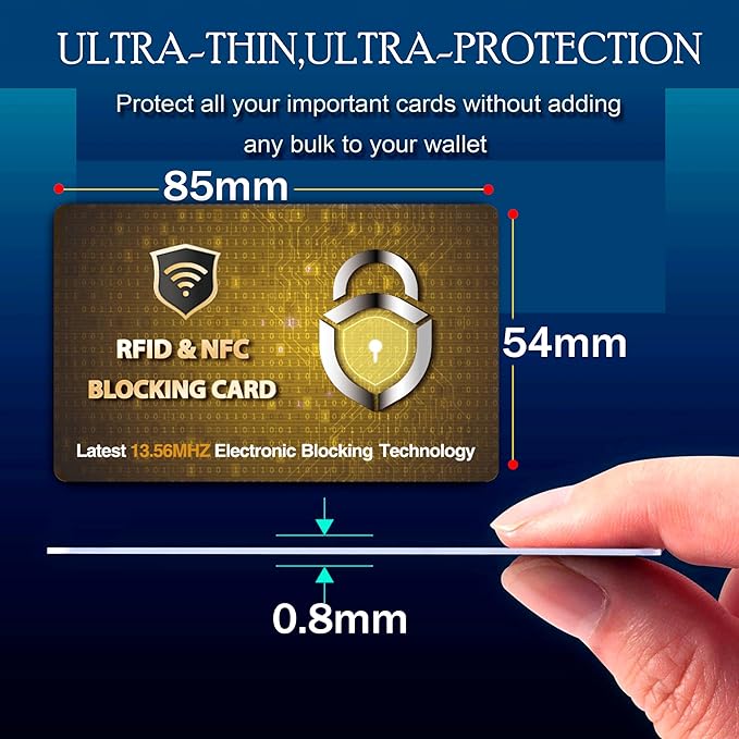 SaiTech IT 5 Pack RFID Blocking Card, Protector for Entire Wallet, Purse, and Debit Credit Cards from NFC Contactless Theft for Men & Women - PL Golden