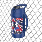 Under Armour Insulated Water Bottle with Handle & Fence Hook, Half Gallon Sports Water Jug, Leak-Resistant & BPA-Free for Baseball, Football & Gym - Royal Hypercamo, 64oz