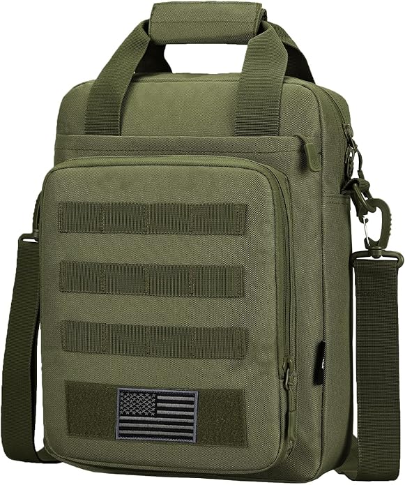 ZHIERNA Tactical Messenger Bag, Tactical Briefcase Laptop Bag Heavy Duty MOLLE Shoulder Pack Handbag for Men(Patch Included)