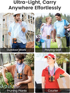 Koonie Portable Waist Clip Fan, Wearable Belt Personal Device with 100 Levels Speeds, Rechargeable Battery Supports 24H Working Time, Cool Clip Fan Under Shirt for Outdoor Work Camping Travel Orange