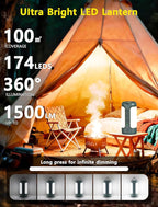 3 in 1 Foldable Camping Light Rechargeable Lantern, 10000mAh, Portable Flashlight, IP54 Waterproof, 1/4" Screw Adapter, 750LM, 5 Modes, LED Tent Light for Camping, Hiking, Fishing, Power Outage