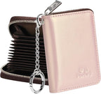 FurArt Zipper Wallet Women, RFID Blocking Credit Card Wallet, Business Card Holder, Compact Size KeyChain Wallet
