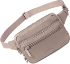Baggallini Securtex Anti-theft Belt Bag 8.8"x5.5" Crossbody Fanny Pack for Women RFID Wallet Locking Zipper Travel Purse