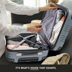 Kenneth Cole REACTION Out of Bounds Lightweight Hardshell 4-Wheel Spinner Luggage, Granite Blue, 3-Piece Set (20", 24", & 28")