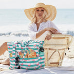 Trifabricy Beach Bags for Women Waterproof Sandproof Women Tote Bag, Large Beach Bag with Zipper for Gym Travel Vocation